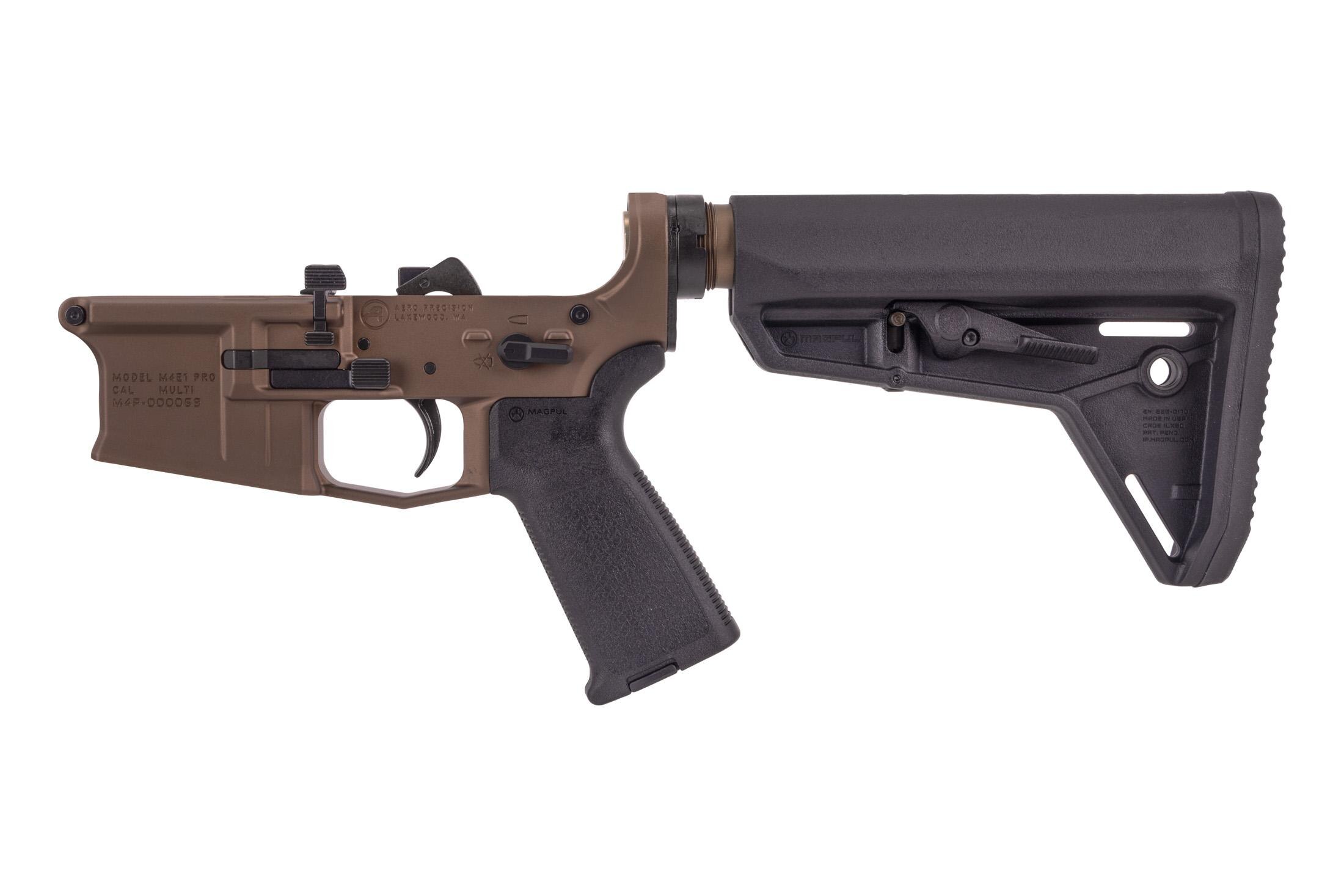 Aero Precision Aero Precision M4E1 PRO Complete Lower Receiver with Magpul MOE Grip & SL Carbine Stock - Kodiak Brown Anodized - view 3